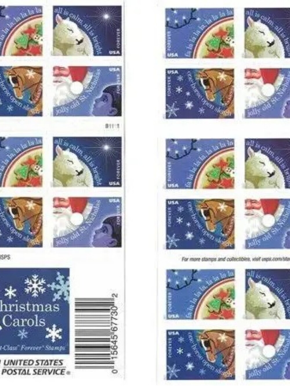 100 Christmas Carols 2017 USPS Forever Stamps Christmas Cards Weddings